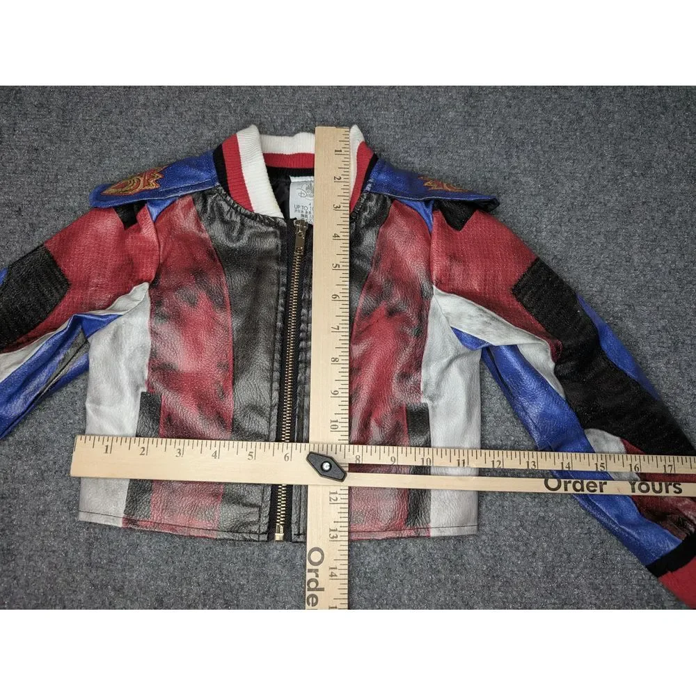Evie Descendants 3 Girls Bomber Jacket Multicolor Zip Pocket Costume Size 4 Kids